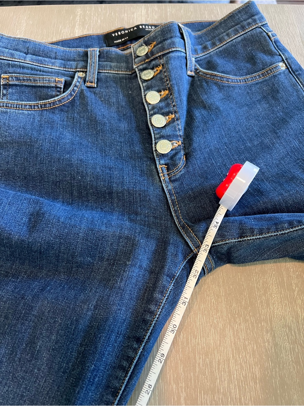 Veronica Beard Beverly Skinny Flare High-Rise Button-Fly Flare Jeans size 29 - Picture 7 of 9